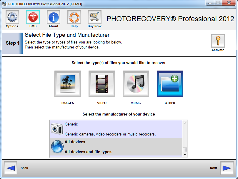 Click to view PHOTORECOVERY Professional 2014 for PC 5.1.0.5 screenshot